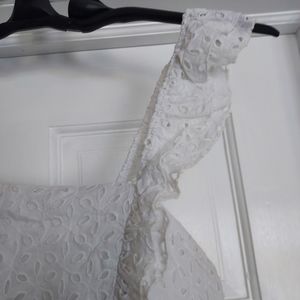 White Eilete Square Neck Mini Dress